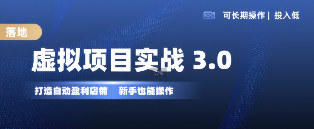 虚拟项目实战3.0,打造自动盈利店铺,可长期操作投入低,新手也能操作-阳知网创资源库
