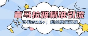 喜马拉雅精准引流,日引200+粉丝质量超高-阳知网创资源库