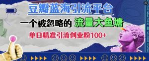 豆瓣蓝海引流平台,一个被忽略的流量大鱼塘,单日精准引流创业粉100+-阳知网创资源库