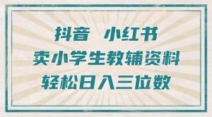 抖音小红书卖小学生教辅资料,操作简单,小白也能轻松上手,一个月利润1W+-阳知网创资源库