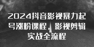 2024抖音影视暴力起号涨粉课程,影视剪辑搬运实战全流程-阳知网创资源库
