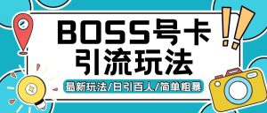 Boss直聘流量卡引流变现玩法，日引200+创业粉【揭秘】-阳知网创资源库