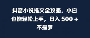 抖音小说推文全攻略,小白也能轻松上手,日入 5张+ 不是梦【揭秘】-阳知网创资源库