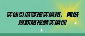 实体引流变现实操班,同城爆款短视频实操课-阳知网创资源库