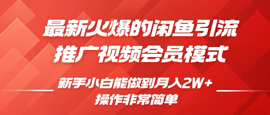 闲鱼引流推广影视会员,0成本就可以操作,新手小白月入过W+【揭秘】-阳知网创资源库