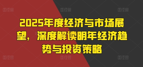 2025年度经济与市场展望,深度解读明年经济趋势与投资策略-阳知网创资源库