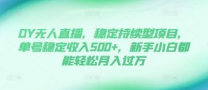 DY无人直播,稳定持续型项目,单号稳定收入500+,新手小白都能轻松月入过万【揭秘】-阳知网创资源库