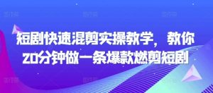 短剧快速混剪实操教学,教你20分钟做一条爆款燃剪短剧-阳知网创资源库