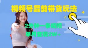 视频号混剪玩法，2分钟一条视频，单月变现2W+【揭秘】-阳知网创资源库
