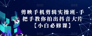 剪映手机剪辑实操班-手把手教你拍出抖音大片【小白必修课】-阳知网创资源库