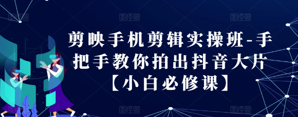 剪映手机剪辑实操班-手把手教你拍出抖音大片【小白必修课】-阳知网创资源库