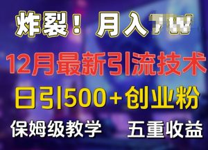 炸裂!揭秘12月最新日引流500+精准创业粉,多重收益保姆级教学-阳知网创资源库