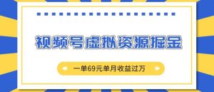 外面收费2980的项目,视频号虚拟资源掘金,一单69元单月收益过W【揭秘】-阳知网创资源库