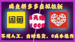 咸鱼拼多多虚拟拉新,不用人工,自动发货,0成本操作,8天收益1k-阳知网创资源库