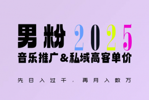 2025年,接着续写“男粉+私域”的辉煌,大展全新玩法的风采,日入1k+轻轻松松-阳知网创资源库