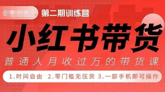 小Red书带货42天训练营 2.0版，宝妈+自由职+上班族+大学生，提高副业收入的大红利项目-阳知网创资源库