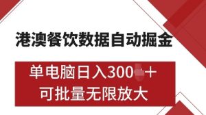 港澳餐饮数据全自动掘金,单电脑日入多张, 可矩阵批量无限操作【揭秘】-阳知网创资源库