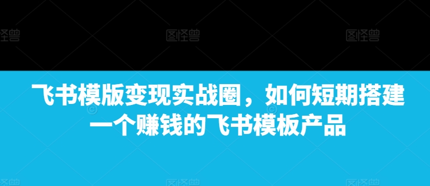 飞书模版变现实战圈,如何短期搭建一个赚钱的飞书模板产品-阳知网创资源库