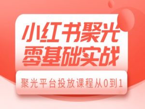 小红书聚光零基础实战,聚光平台投放课程从0到1-阳知网创资源库