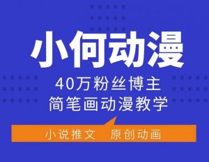 小何动漫简笔画动漫教学,40万粉丝博主课程,可做伙伴计划、分成计划、接广告等-阳知网创资源库