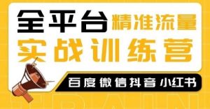 全平台精准流量实战训练营,百度微信抖音小红书SEO引流教程-阳知网创资源库