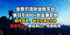 全新引流创业粉平台 单日引800+,创业兼职粉,操作简单,每天仅需8分钟【仅揭秘】-阳知网创资源库