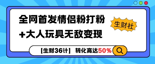 【生财36计】全网首发情侣粉打粉+大人玩具无敌变现-阳知网创资源库