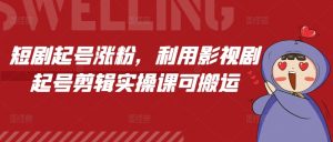 短剧起号涨粉，利用影视剧起号剪辑实操课可搬运-阳知网创资源库