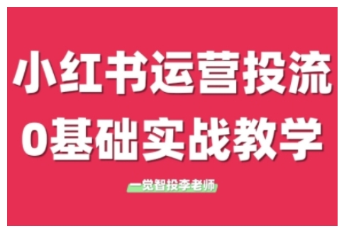 小红书运营投流,小红书广告投放从0到1的实战课,学完即可开始投放-阳知网创资源库