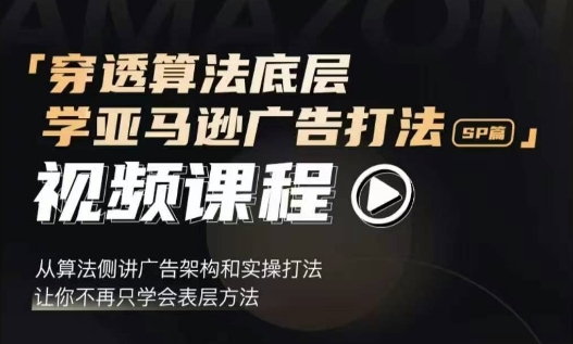 穿透算法底层,学亚马逊广告打法SP篇,从算法侧讲广告架构和实操打法,让你不再只学会表层方法-阳知网创资源库