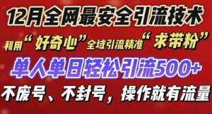 12 月份全网最安全引流创业粉技术来袭，不封号不废号，有操作就有流量【揭秘】-阳知网创资源库
