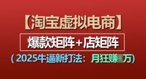 淘宝虚拟电商,2025牛逼新打法:爆款矩阵+店矩阵,月入过万-阳知网创资源库