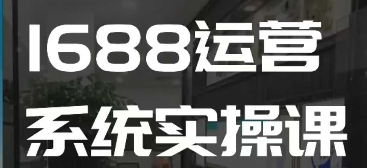 1688高阶运营系统实操课,快速掌握1688店铺运营的核心玩法-阳知网创资源库