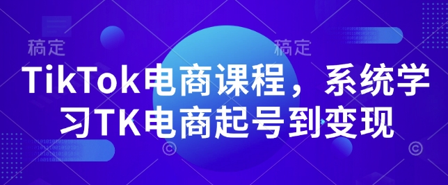 TikTok电商课程,系统学习TK电商起号到变现-阳知网创资源库
