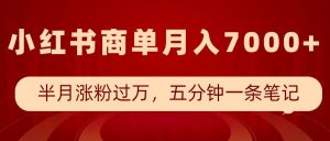 小红书商单最新玩法,半个月涨粉过万,五分钟一条笔记,月入7000+-阳知网创资源库
