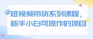 短视频带货系列课程,新手小白可操作的项目-阳知网创资源库