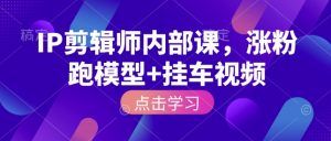 IP剪辑师内部课,涨粉跑模型+挂车视频-阳知网创资源库