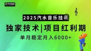 2025汽水音乐挂JI项目,独家最新技术,项目红利期稳定月入6000+-阳知网创资源库