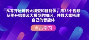 从零开始玩转大模型和智能体,用35个视频从零开始普及大模型的知识,并教大家搭建自己的智能体-阳知网创资源库