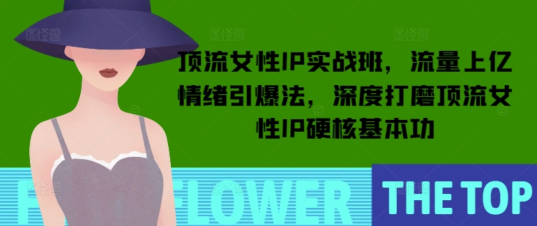 顶流女性IP实战班,流量上亿情绪引爆法,深度打磨顶流女性IP硬核基本功-阳知网创资源库