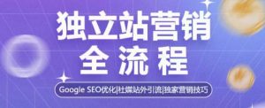 独立站营销全流程,Google SEO优化,社媒站外引流,独家营销技巧-阳知网创资源库