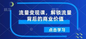流量变现课,解锁流量背后的商业价值-阳知网创资源库