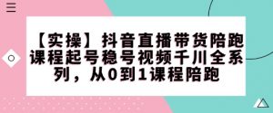 【实操】抖音直播带货陪跑课程起号稳号视频千川全系列,从0到1课程陪跑-阳知网创资源库