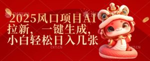 2025风口项目AI拉新,一键生成,小白轻松日入几张-阳知网创资源库