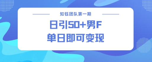 男粉引流新方法不违规,当日即可变现-阳知网创资源库