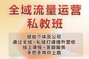 全域流量运营操盘课，赋能个体及公司通过全域+私域打通提升营收-阳知网创资源库