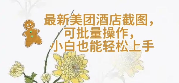 【轻云】最新美团酒店截图，可批量操作，小白也能轻松上手-阳知网创资源库