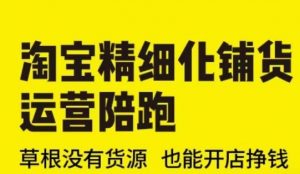 淘宝精细化铺货运营陪跑(部分更新至2025),草根没有货源 也能开店挣钱-阳知网创资源库