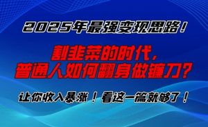 2025年最强变现思路,割韭菜的时代, 普通人如何翻身做镰刀?【揭秘】-阳知网创资源库