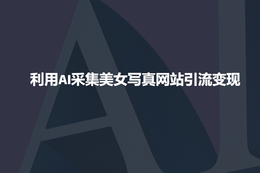 利用AI采集美女写真网站引流变现,引流嘎嘎的-阳知网创资源库